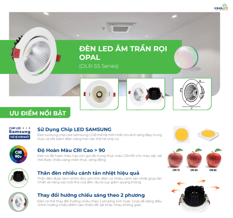 ĐÈN LED ÂM TRẦN RỌI OPAL (DLR-SS Series)
